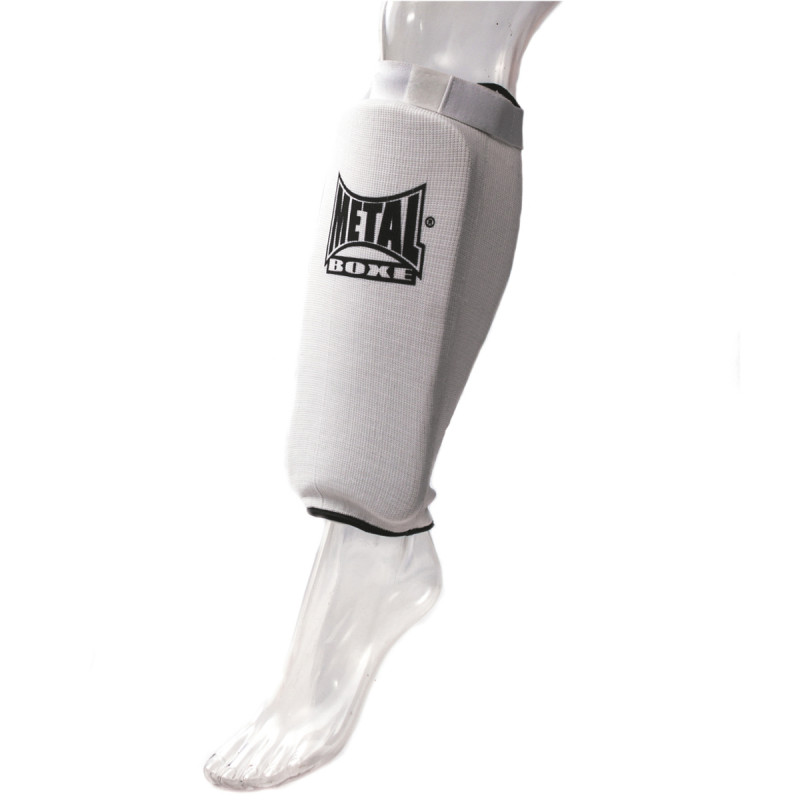 Protège-tibias à chaussette blanc Judo karaté kick boxing
